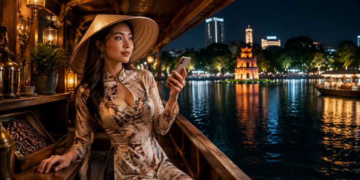 Người dùng Hà Nội nạp tiền qua mobile banking trong buổi tối