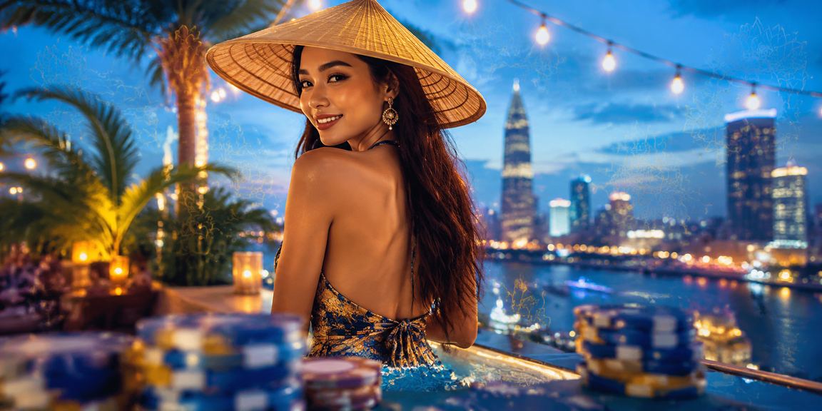 Không gian giải trí casino phong cách nón lá Việt Nam tại TP.HCM